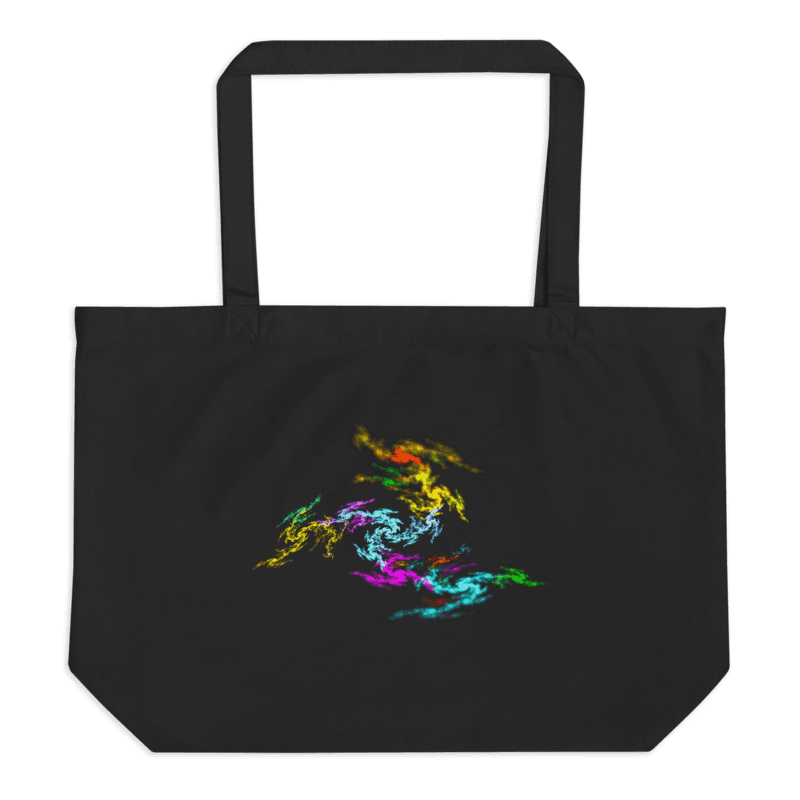 Large organic tote bag Dragon Colorful