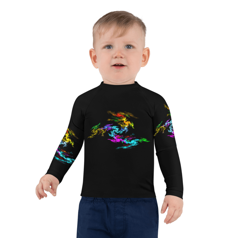 Kids Rash Guard Dragon Colorful