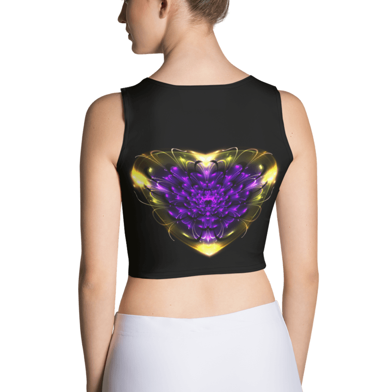 Women's Crop Top Hear Purple Gold