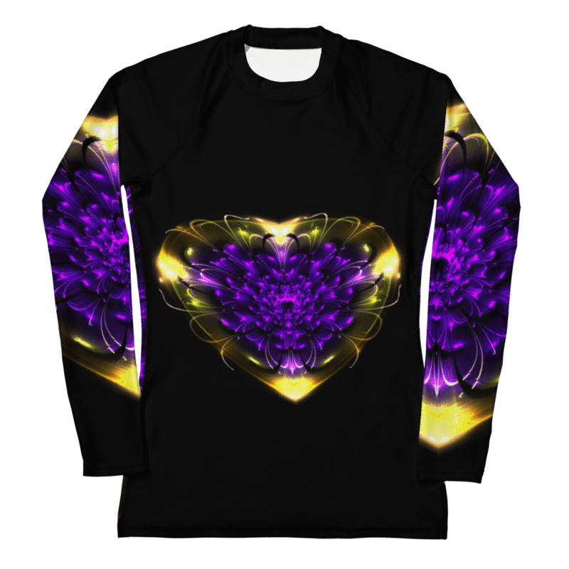 Women's Rash Guard Heart Purple Gold